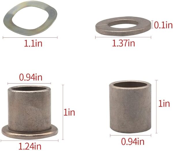 Club Car DS Upper and Lower Spindle Bronze Bushing Kit - Image 2