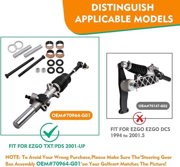 EZGO TXT/PDS Bushing Spindle King Pin Tube Kit - Image 4