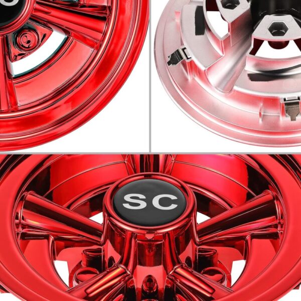 8" SC red Golf cart Wheel Covers Hub Caps