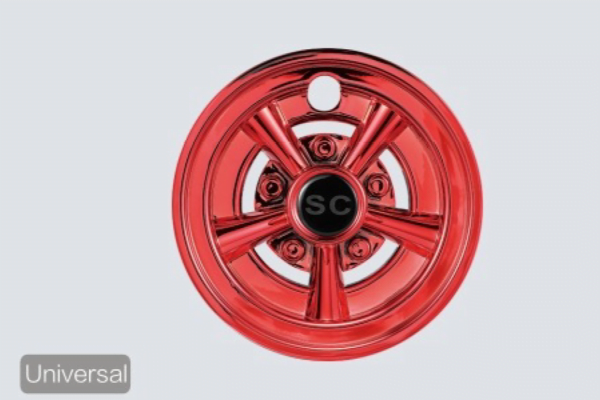 8" SC red Golf cart Wheel Covers Hub Caps