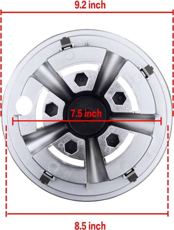 8" SS Silver Golf cart Wheel Covers Hub Caps - Image 3
