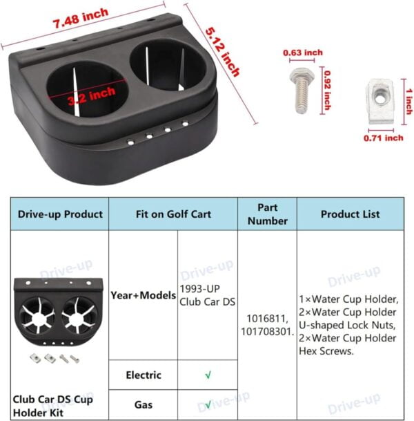 rive-up Club Car DS Dual Cup Holder Kit2