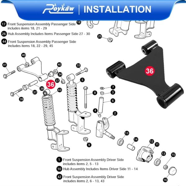 EZGO RXV A Arm Assembly - Image 3
