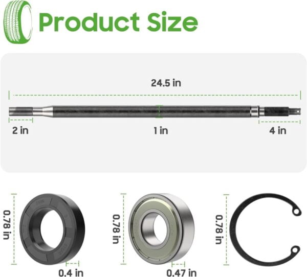 EZGO RXV Rear Spline Axle Shaft with Bearing Seal Kit - Image 2