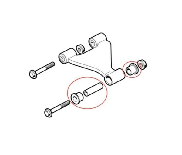 EZGO RXV 2008-up A-Arm Carrier Tube Bushing Kit - Image 3