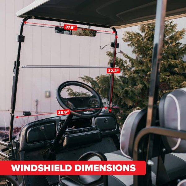 EZGO TXT Golf Cart Folding Windshield - Image 4