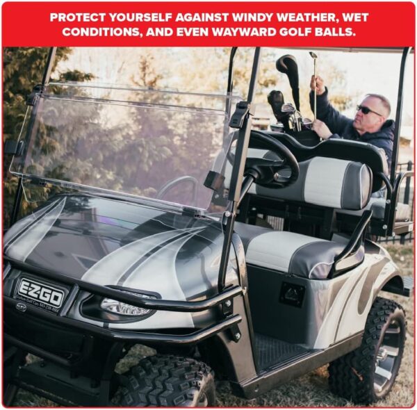 EZGO TXT Golf Cart Folding Windshield - Image 5
