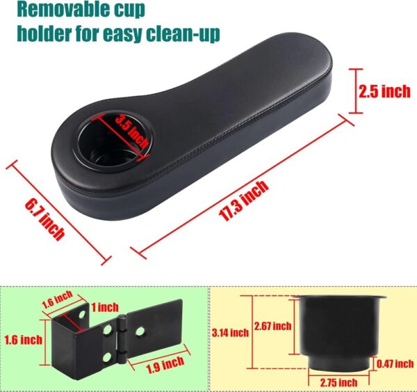 Rear Arm Rest Set with cup holder for Golf Cart