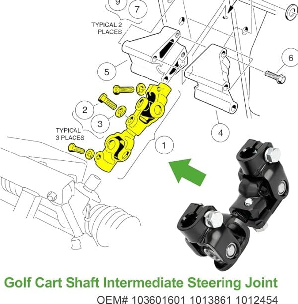 Club Car DS Steering Lower Knuckle Yoke - Image 3