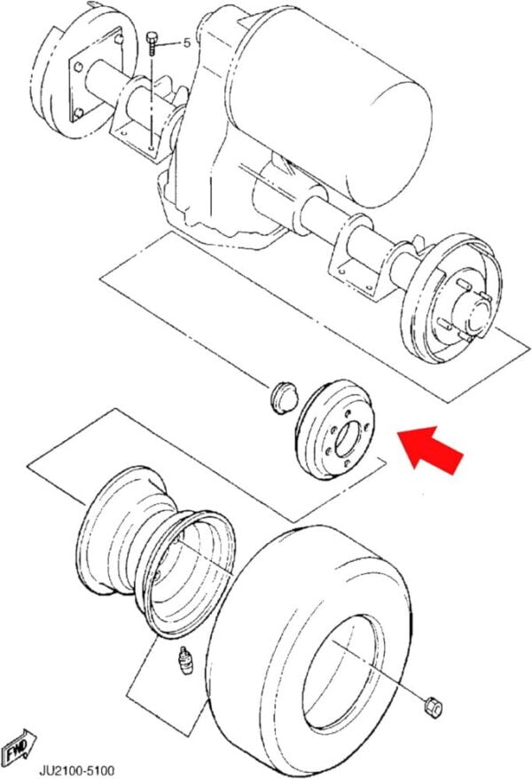 Yamaha Hub Drum with Brake Drums & Brake Shoes