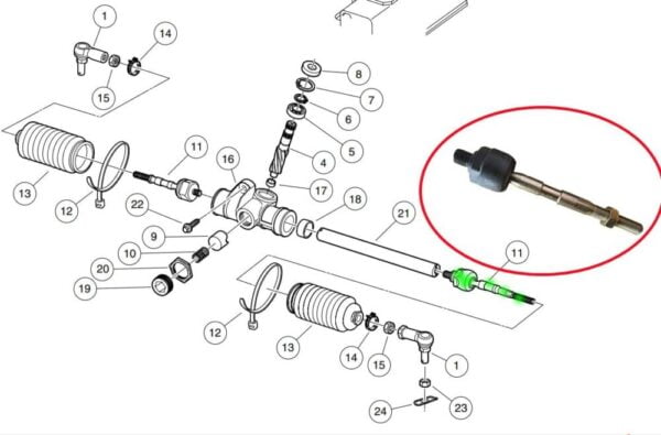 Club Car Precedent Metal Inner Steering Rack Joint - Image 3