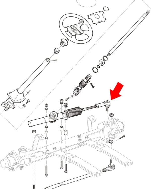 EZGO RXV Steering Back Outer Ball Joint - Image 2