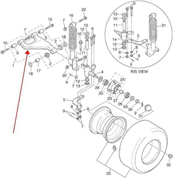 Yamaha G29 A Arm Assembly - Image 4